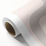 Minimalist Bohemian Wall Art - Geometric Boho Decor Canvas with Curved Lines