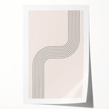 Minimalist Bohemian Wall Art - Geometric Boho Decor Canvas with Curved Lines