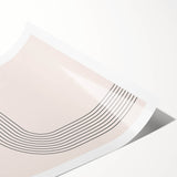 Minimalist Bohemian Wall Art - Geometric Boho Decor Canvas with Curved Lines