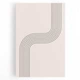 Minimalist Bohemian Wall Art - Geometric Boho Decor Canvas with Curved Lines