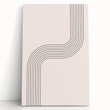 Minimalist Bohemian Wall Art - Geometric Boho Decor Canvas with Curved Lines