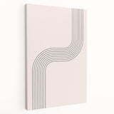 Minimalist Bohemian Wall Art - Geometric Boho Decor Canvas with Curved Lines