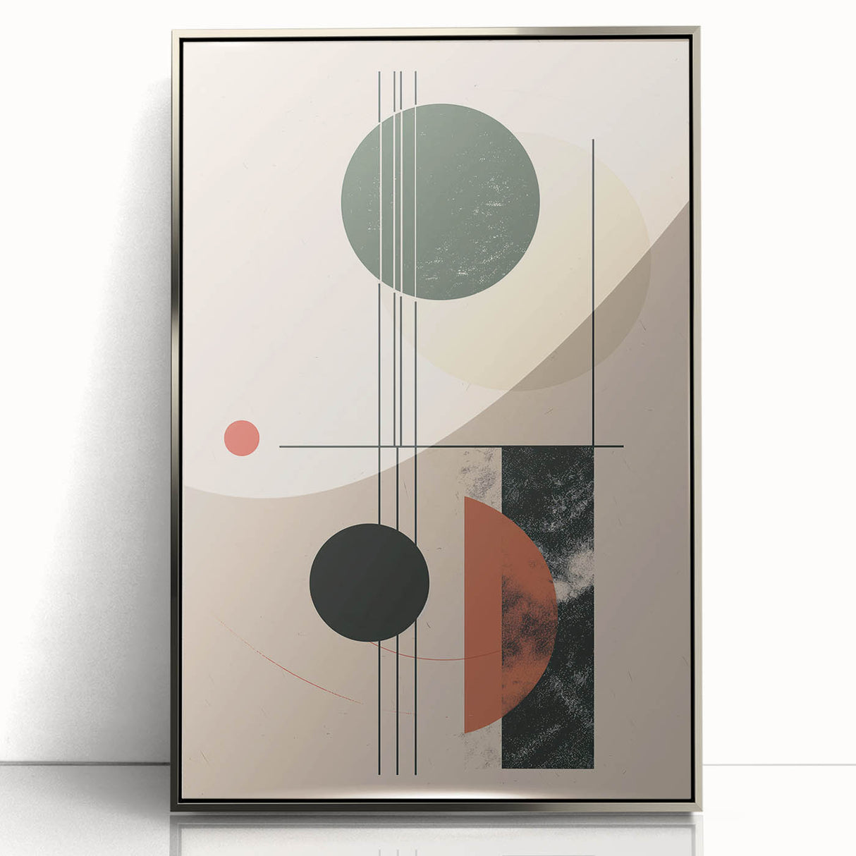 Abstract Bohemian Wall Art - Geometric Boho Decor Canvas with Earthy Tones