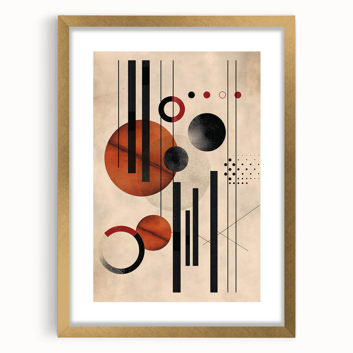 Abstract Bohemian Wall Art - Geometric Boho Decor Canvas with Earthy Hues