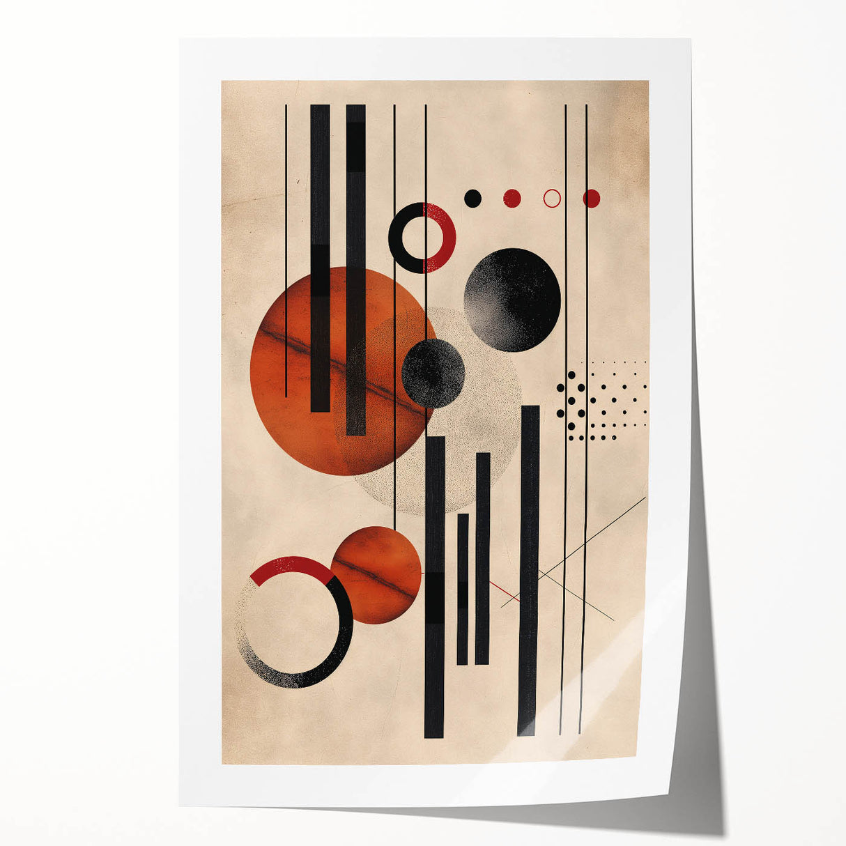 Abstract Bohemian Wall Art - Geometric Boho Decor Canvas with Earthy Hues