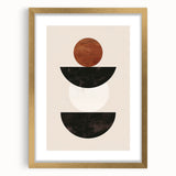 Minimalist Bohemian Wall Art - Geometric Boho Decor Canvas with Earthy Tones