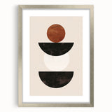 Minimalist Bohemian Wall Art - Geometric Boho Decor Canvas with Earthy Tones