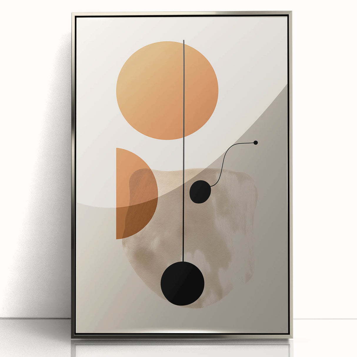 Modern Bohemian Wall Art - Geometric Boho Decor Canvas with Warm Earthy Tones