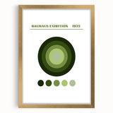 Bohemian Green Circle Art | Eclectic Bauhaus Boho Decor Canvas Print