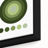 Bohemian Green Circle Art | Eclectic Bauhaus Boho Decor Canvas Print