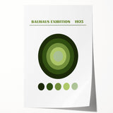 Bohemian Green Circle Art | Eclectic Bauhaus Boho Decor Canvas Print