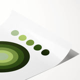 Bohemian Green Circle Art | Eclectic Bauhaus Boho Decor Canvas Print