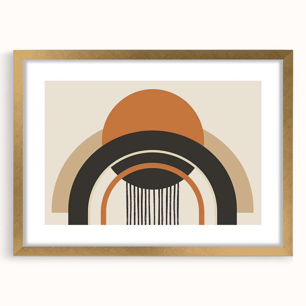 Boho Wall Art - Bold Geometric Arches in Earthy Tones Bohemian Canvas