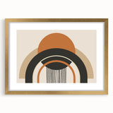 Boho Wall Art - Bold Geometric Arches in Earthy Tones Bohemian Canvas