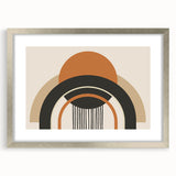 Boho Wall Art - Bold Geometric Arches in Earthy Tones Bohemian Canvas