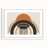 Boho Wall Art - Bold Geometric Arches in Earthy Tones Bohemian Canvas