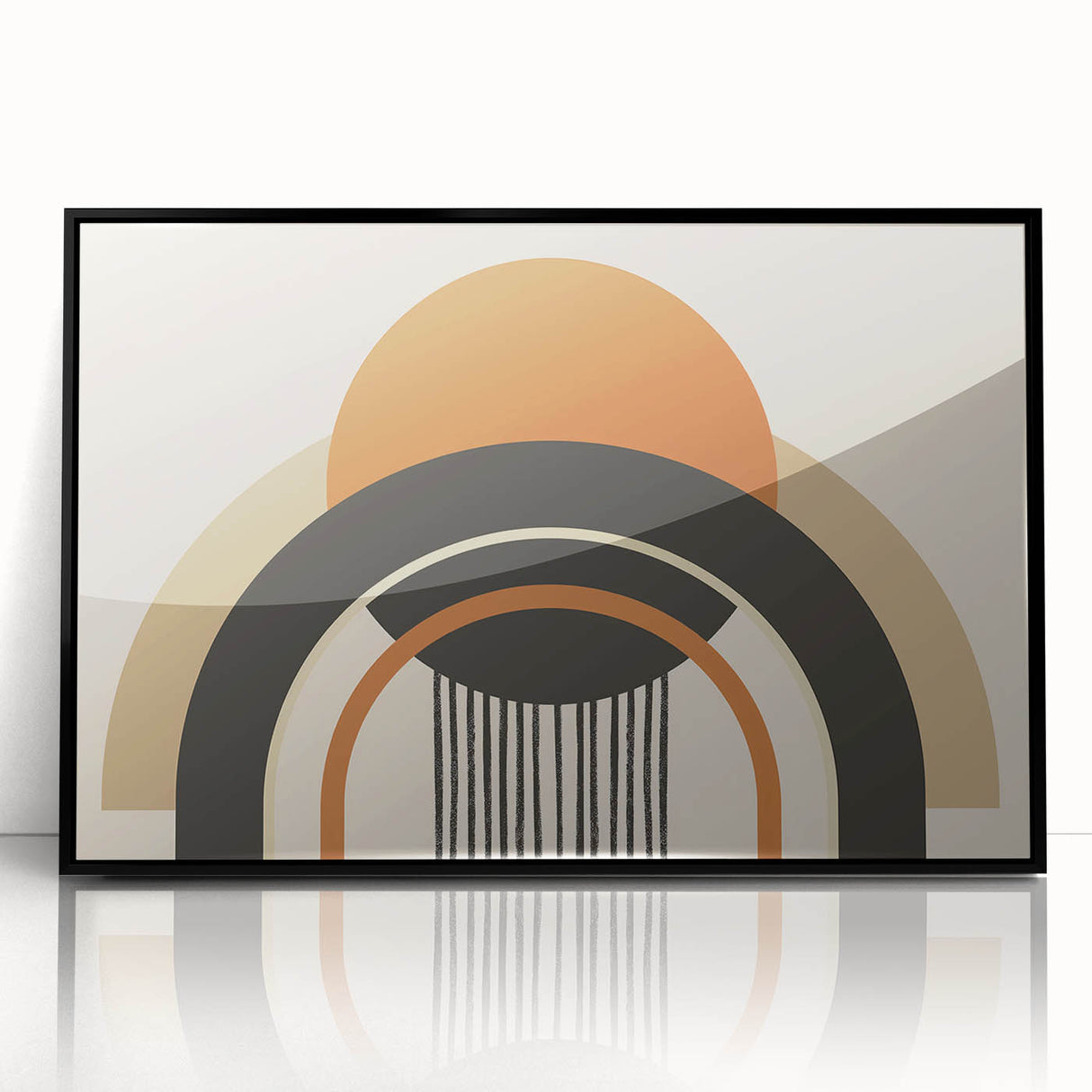 Boho Wall Art - Bold Geometric Arches in Earthy Tones Bohemian Canvas