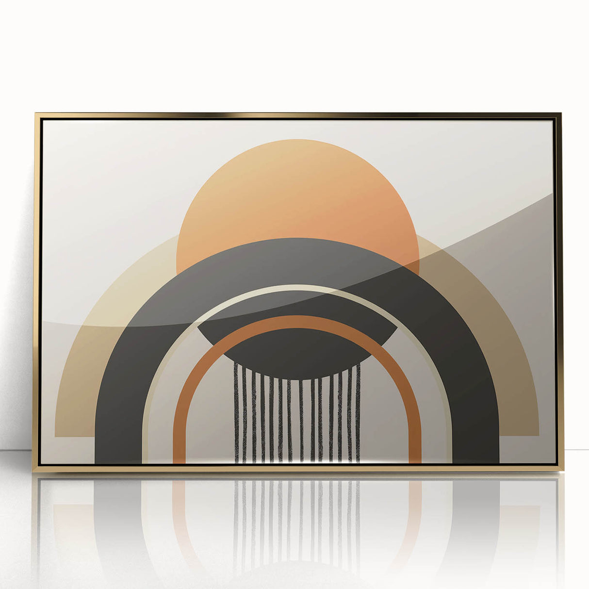 Boho Wall Art - Bold Geometric Arches in Earthy Tones Bohemian Canvas