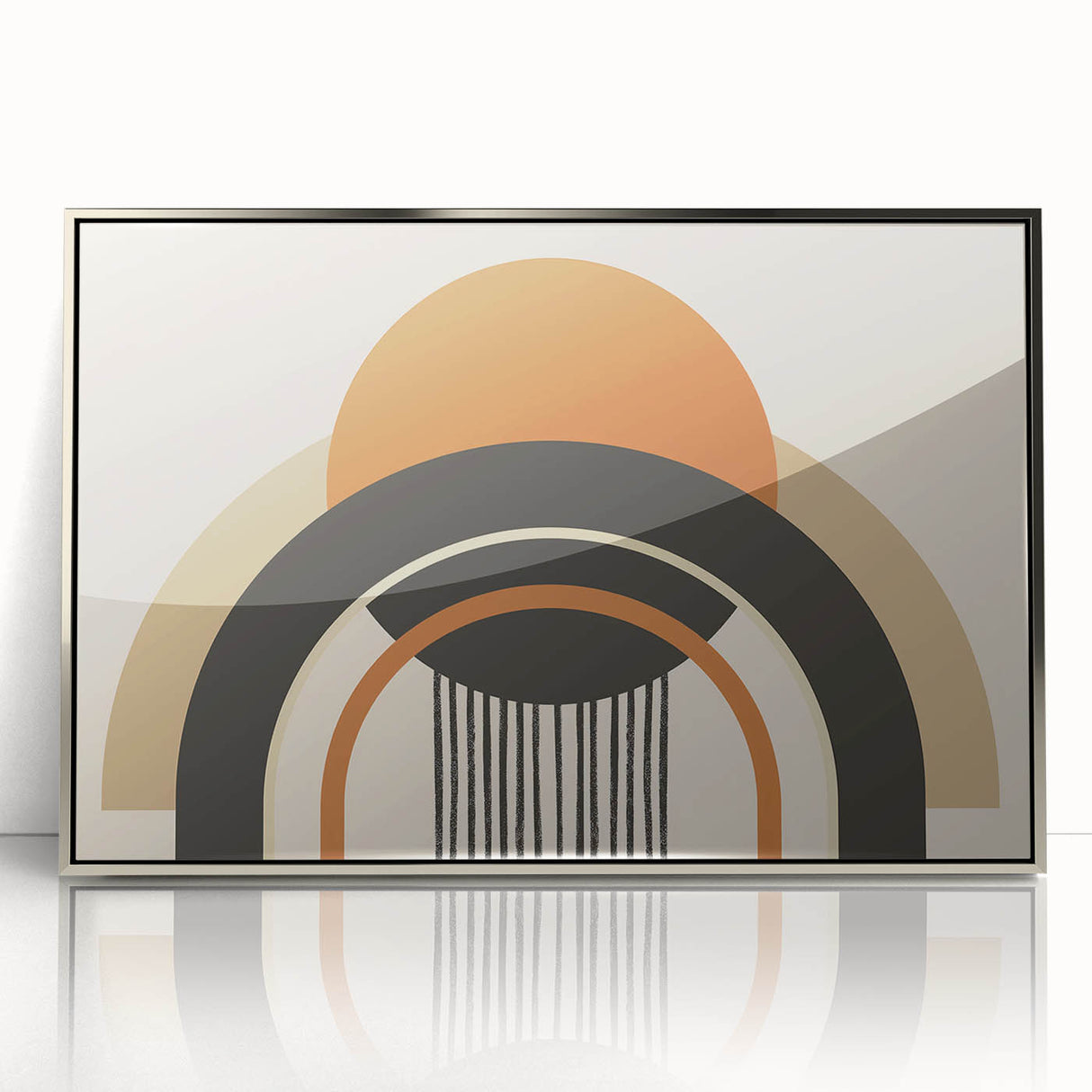 Boho Wall Art - Bold Geometric Arches in Earthy Tones Bohemian Canvas