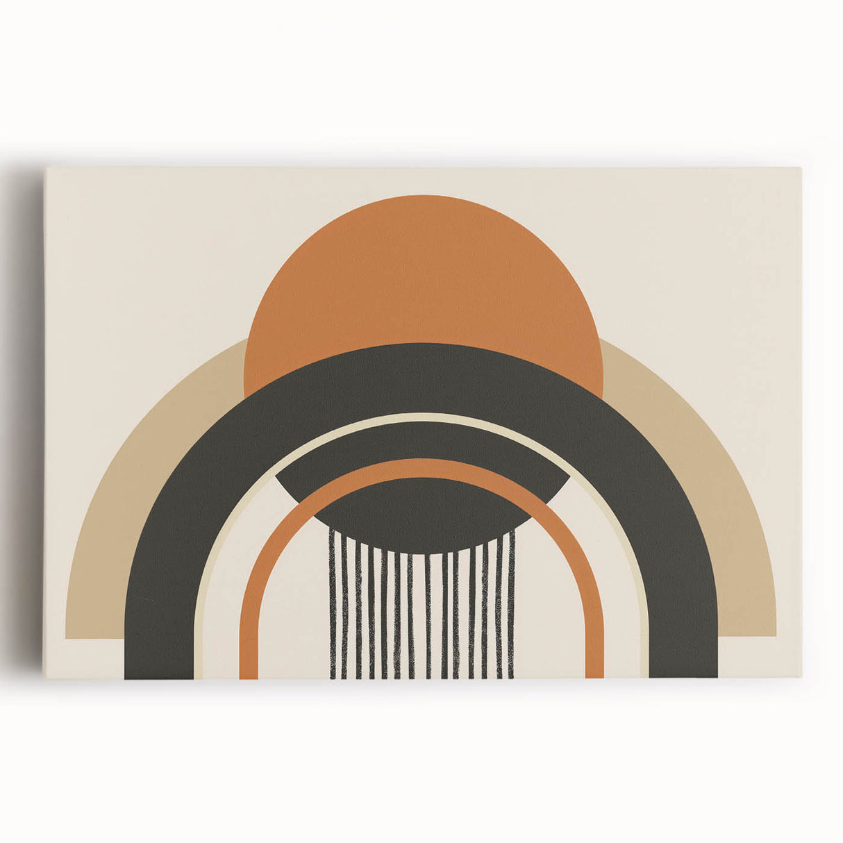 Boho Wall Art - Bold Geometric Arches in Earthy Tones Bohemian Canvas