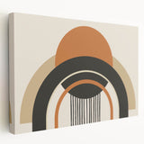 Boho Wall Art - Bold Geometric Arches in Earthy Tones Bohemian Canvas
