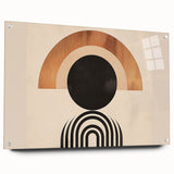 Boho Wall Art - Bold Geometric Circle and Arch Bohemian Canvas Design