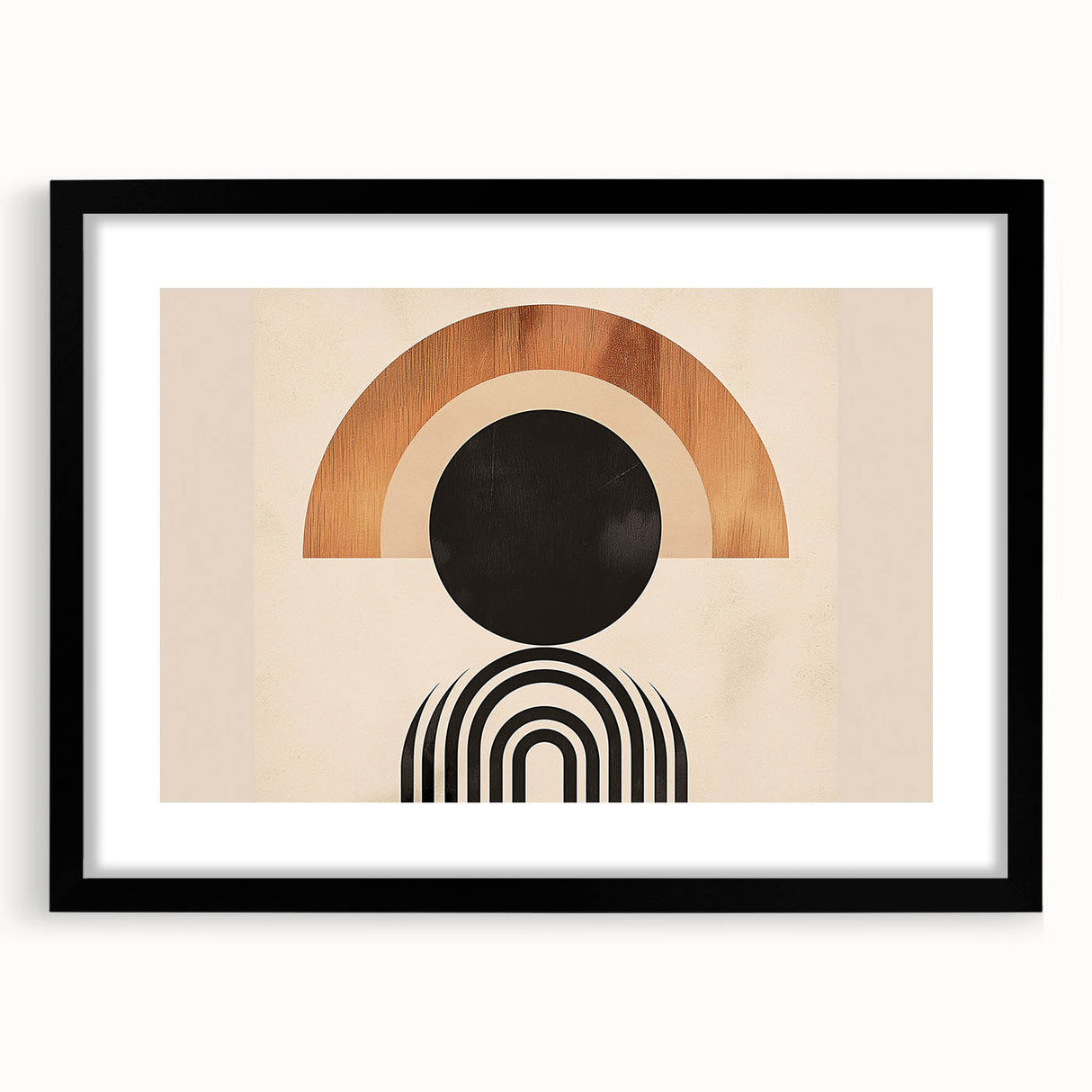 Boho Wall Art - Bold Geometric Circle and Arch Bohemian Canvas Design