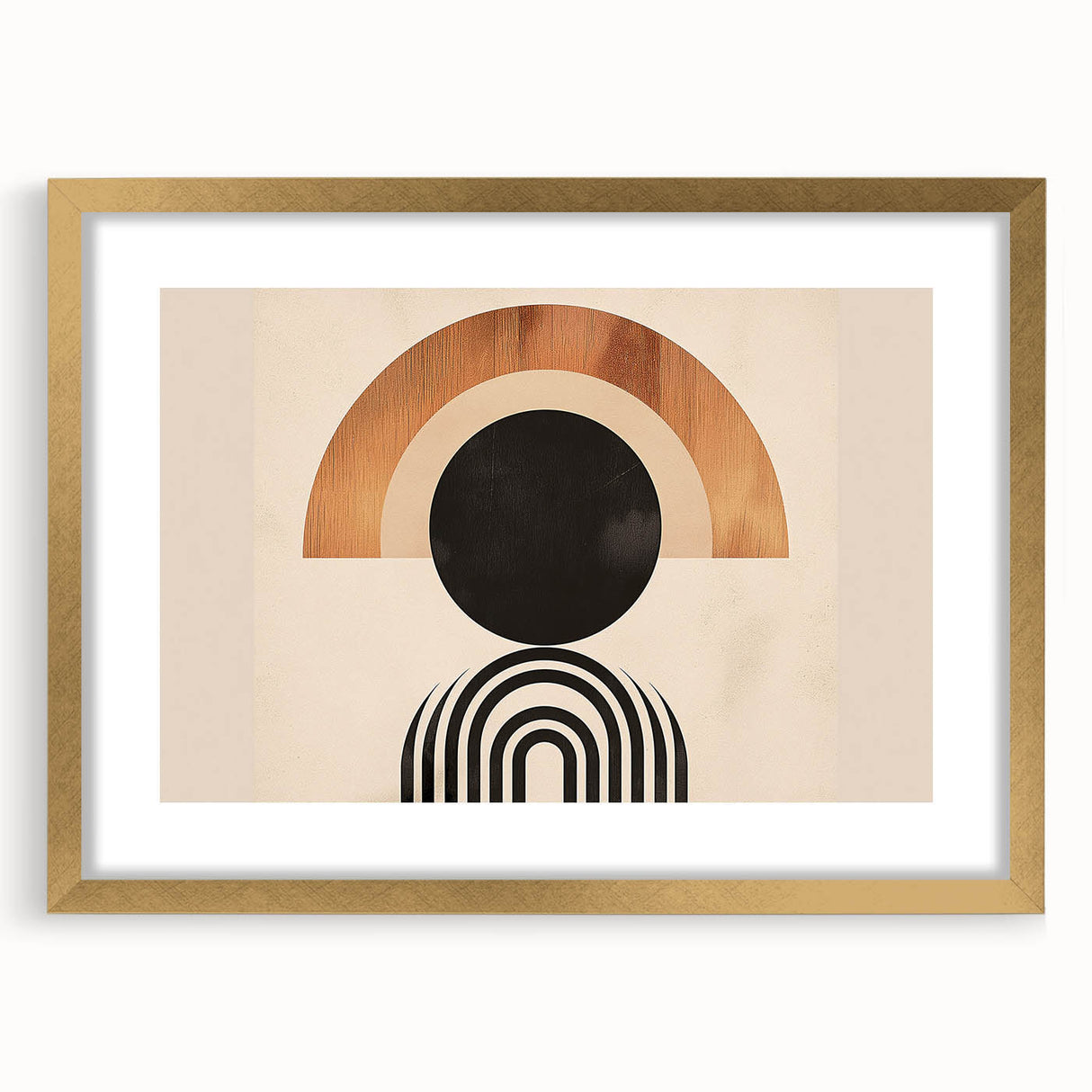 Boho Wall Art - Bold Geometric Circle and Arch Bohemian Canvas Design