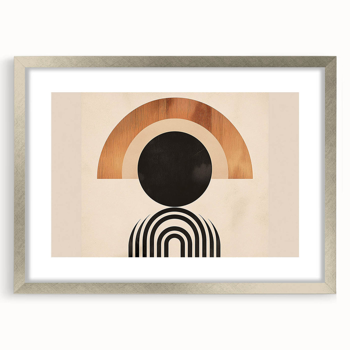 Boho Wall Art - Bold Geometric Circle and Arch Bohemian Canvas Design