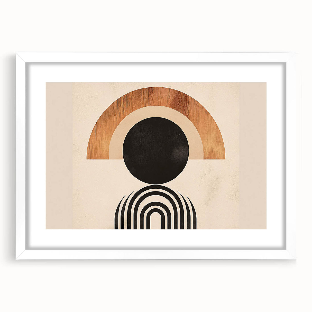Boho Wall Art - Bold Geometric Circle and Arch Bohemian Canvas Design