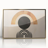 Boho Wall Art - Bold Geometric Circle and Arch Bohemian Canvas Design