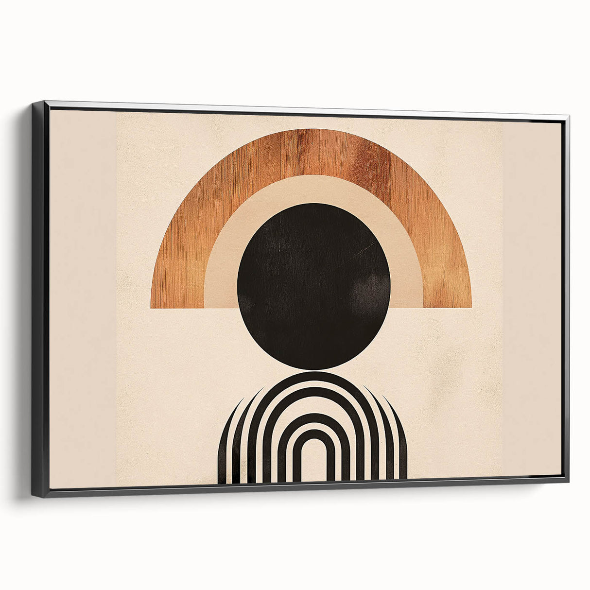 Boho Wall Art - Bold Geometric Circle and Arch Bohemian Canvas Design