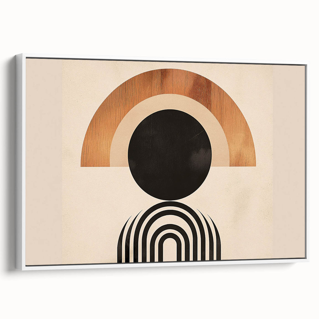 Boho Wall Art - Bold Geometric Circle and Arch Bohemian Canvas Design