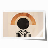 Boho Wall Art - Bold Geometric Circle and Arch Bohemian Canvas Design