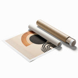 Boho Wall Art - Bold Geometric Circle and Arch Bohemian Canvas Design