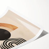 Boho Wall Art - Bold Geometric Circle and Arch Bohemian Canvas Design