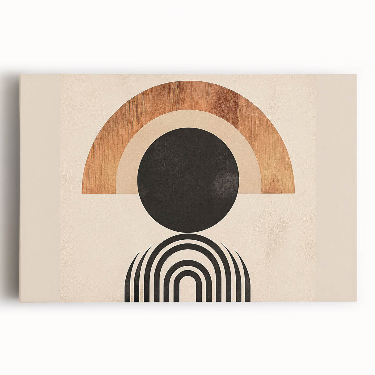 Boho Wall Art - Bold Geometric Circle and Arch Bohemian Canvas Design