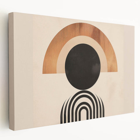 Boho Wall Art - Bold Geometric Circle and Arch Bohemian Canvas Design