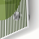 Bohemian Green Striped Circle Art | Eclectic Bauhaus Boho Decor Print