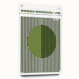 Bohemian Green Striped Circle Art | Eclectic Bauhaus Boho Decor Print