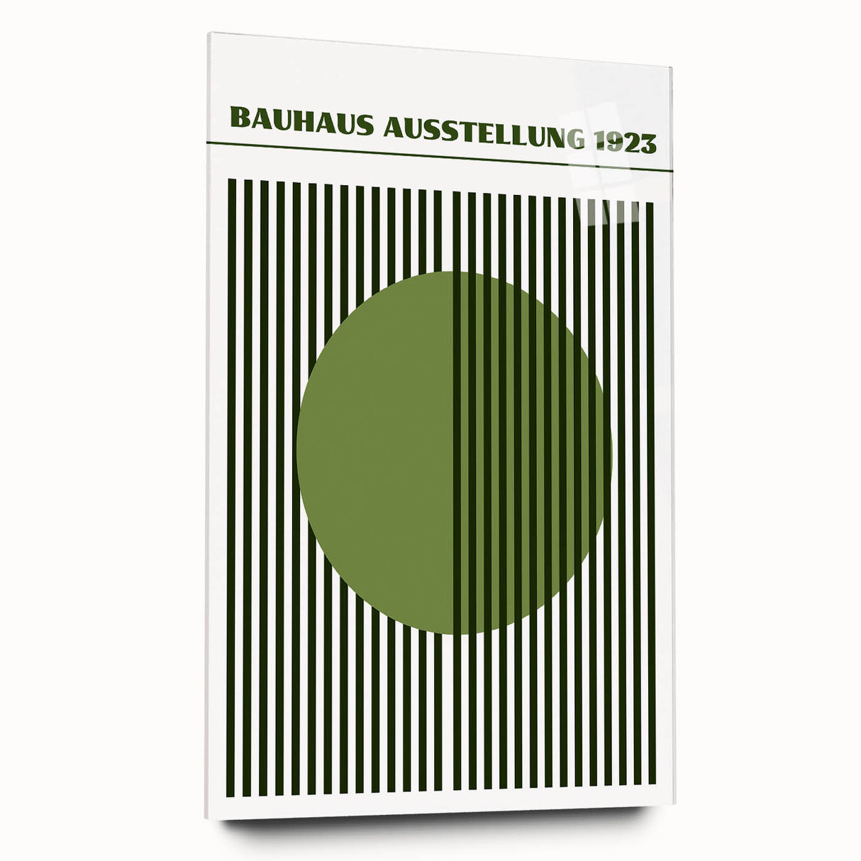Bohemian Green Striped Circle Art | Eclectic Bauhaus Boho Decor Print