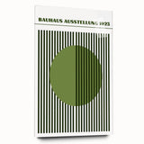 Bohemian Green Striped Circle Art | Eclectic Bauhaus Boho Decor Print