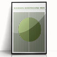 Bohemian Green Striped Circle Art | Eclectic Bauhaus Boho Decor Print