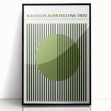 Bohemian Green Striped Circle Art | Eclectic Bauhaus Boho Decor Print