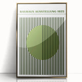 Bohemian Green Striped Circle Art | Eclectic Bauhaus Boho Decor Print