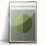 Bohemian Green Striped Circle Art | Eclectic Bauhaus Boho Decor Print