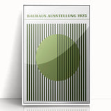 Bohemian Green Striped Circle Art | Eclectic Bauhaus Boho Decor Print
