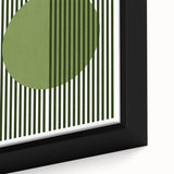 Bohemian Green Striped Circle Art | Eclectic Bauhaus Boho Decor Print