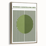 Bohemian Green Striped Circle Art | Eclectic Bauhaus Boho Decor Print