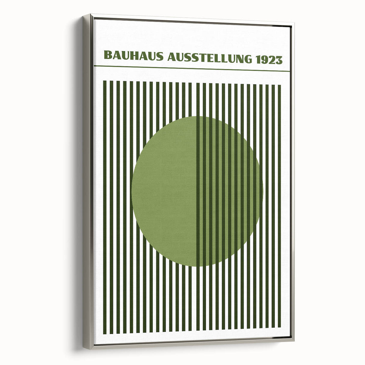 Bohemian Green Striped Circle Art | Eclectic Bauhaus Boho Decor Print